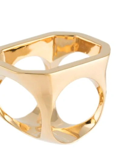 Shop Maison Margiela Cut-out Detail Ring In Gold