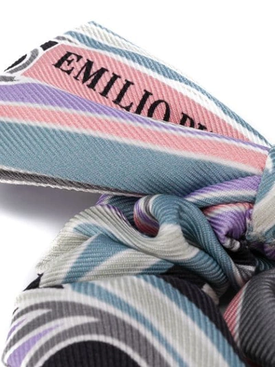 Shop Emilio Pucci Bow Detail Scrunchie In Grey