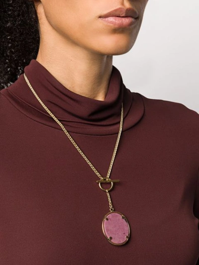 Shop Isabel Marant Low Hanging Pendant Necklace In Gold