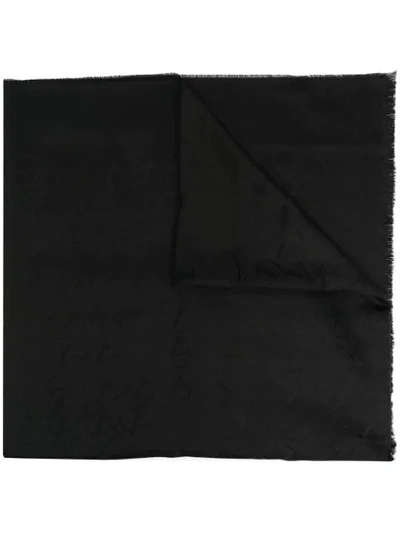 Shop Valentino Vlogo Print Cashmere Scarf In Black