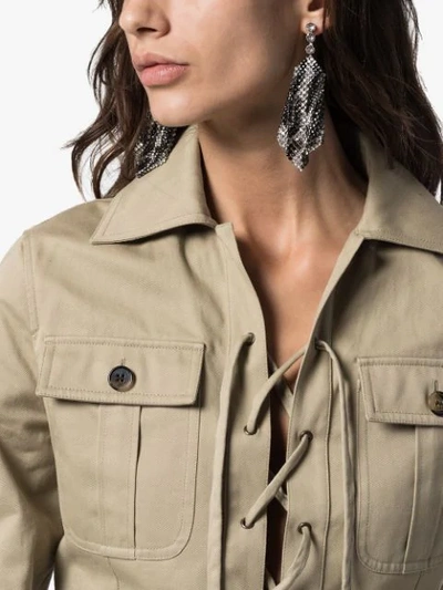 Shop Isabel Marant Draped Crystal-embellished Earrings In Metallic