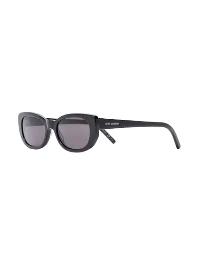 Shop Saint Laurent Betty Oval Cat-eye Sunglasses In Black