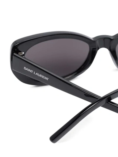 Shop Saint Laurent Betty Oval Cat-eye Sunglasses In Black