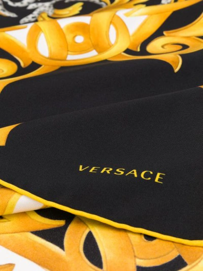 Shop Versace Acanthus Print Scarf In Black