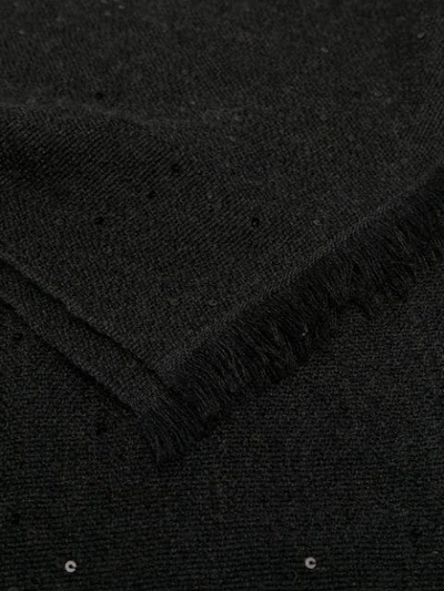 Shop Brunello Cucinelli Fine Knit Scarf With Sequin Embellishment In Black
