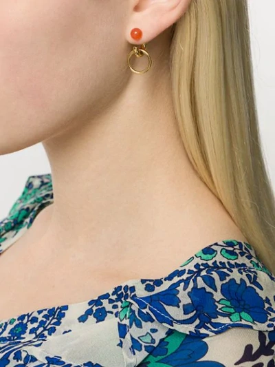 Shop Maria Black Elvira Stone-embellished Single Earring In Gold