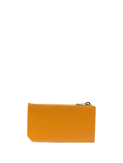 Shop Saint Laurent Fragments Logo Cardholder In Yellow