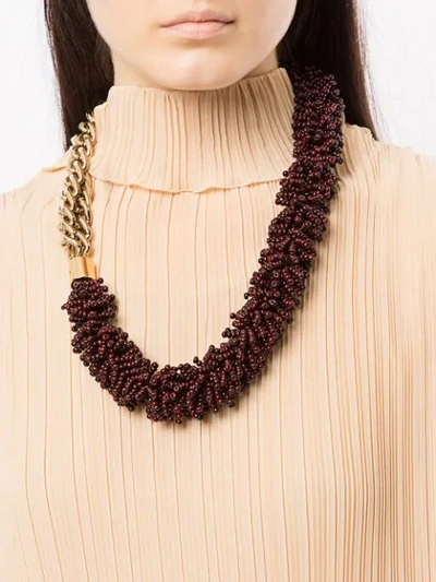 Shop Litkovskaya Zgarda Dual-textured Necklace In Purple