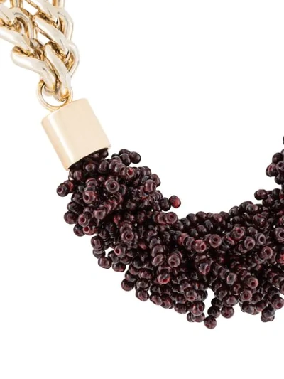 Shop Litkovskaya Zgarda Dual-textured Necklace In Purple