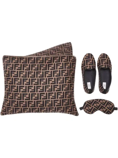 Shop Fendi Travel Set In Brown