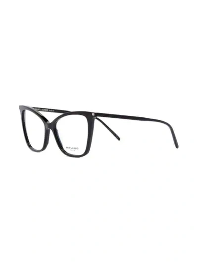 Shop Saint Laurent 386 Cat-eye Optical Glasses In Black