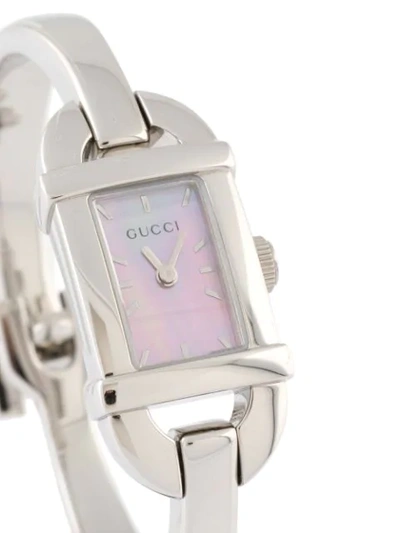 Pre-owned Gucci  6800l Quartz 15mm In Silver