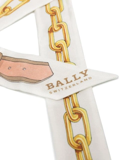 Shop Bally Chain Strap Silk Bandeau In Neutrals