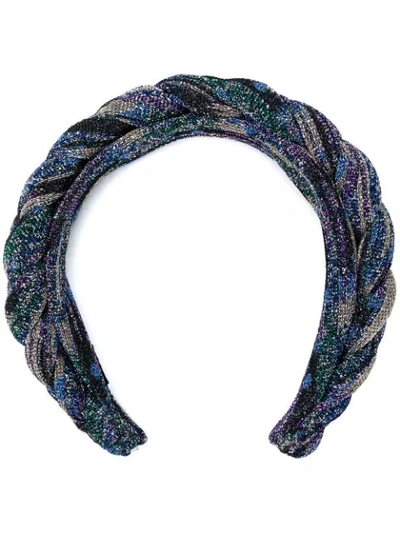 Shop Missoni Braided Headband In Blue