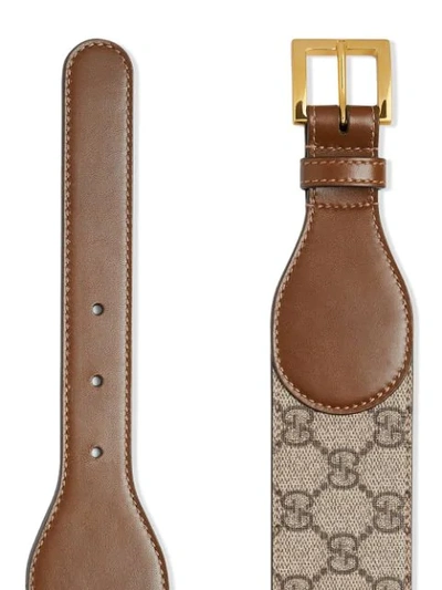 Shop Gucci Horsebit Leather Belt In Neutrals
