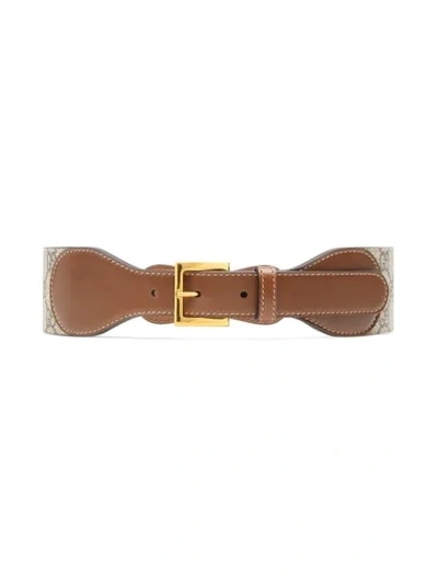 Shop Gucci Horsebit Leather Belt In Neutrals