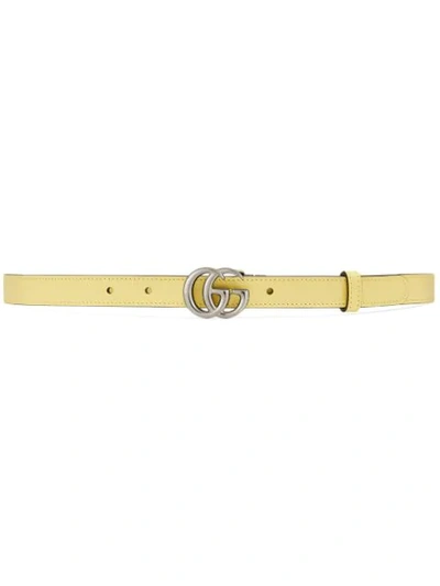 Shop Gucci Double G Buckle Belt In Yellow