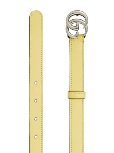 Shop Gucci Double G Buckle Belt In Yellow