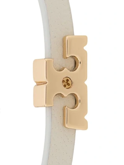 Shop Tory Burch Serif-t Single Wrap Bracelet In White