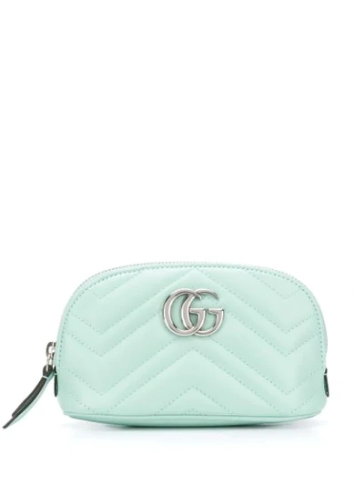 Shop Gucci Gg Marmont Make-up Bag In Green