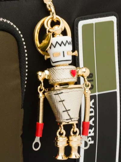 Shop Prada Robot Keyring In Gold
