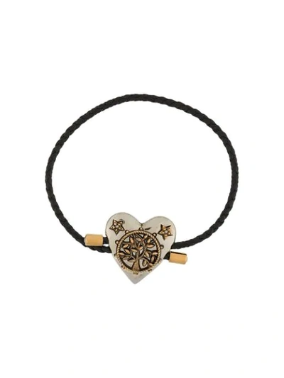 Shop Alexander Mcqueen Heart-charm Bracelet In Black