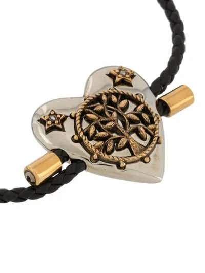 Shop Alexander Mcqueen Heart-charm Bracelet In Black