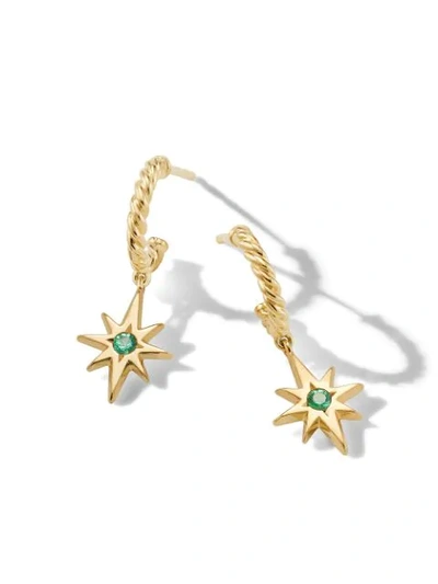 Shop David Yurman X Ramadan North Star Hoop Earrings In Gold