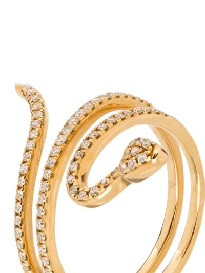 Shop Rosa De La Cruz 18kt Gold Diamond Snake Ring In Yellow Gold