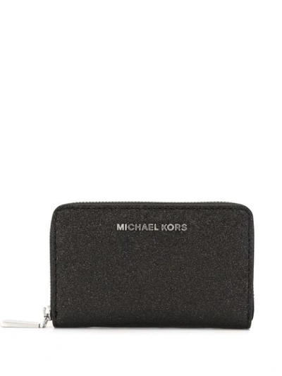 Shop Michael Michael Kors Jet Set Wallet In Black