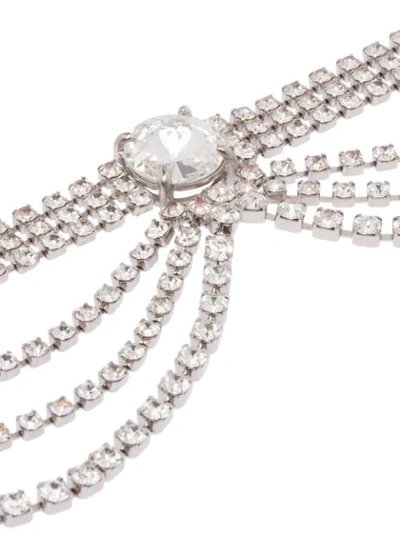 Shop Miu Miu Crystal-embellished Anklet In Silver