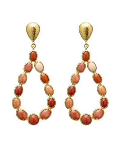 Shop Gurhan 24kt Gold Pointelle Coral Chandelier Earrings In Ylwgold