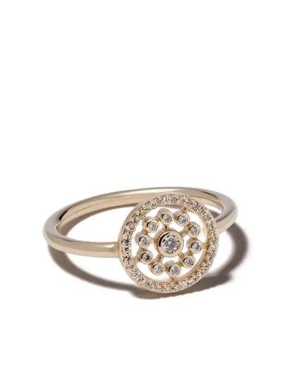 Shop Astley Clarke 14kt Gold Diamond Medium Icon Nova Ring In Yellow Gold
