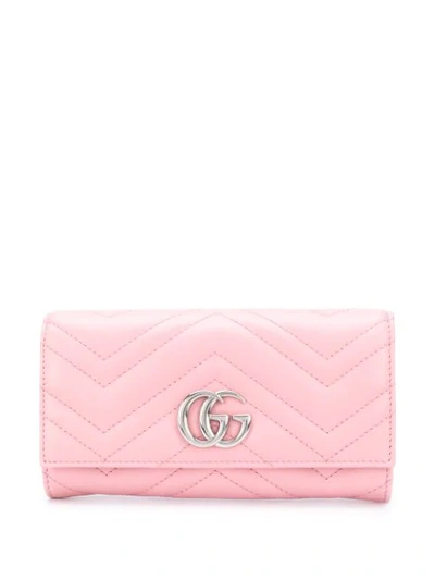 Shop Gucci Gg Marmont Continental Wallet In Pink