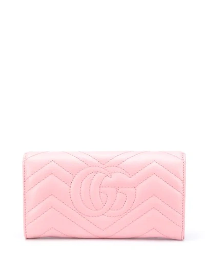 Shop Gucci Gg Marmont Continental Wallet In Pink