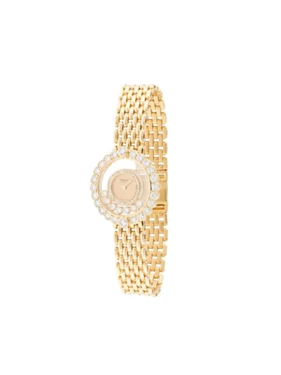 Pre-owned Chopard  Happy Diamonds 18mm In Gold