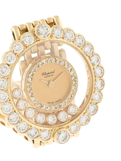 Pre-owned Chopard  Happy Diamonds 18mm In Gold