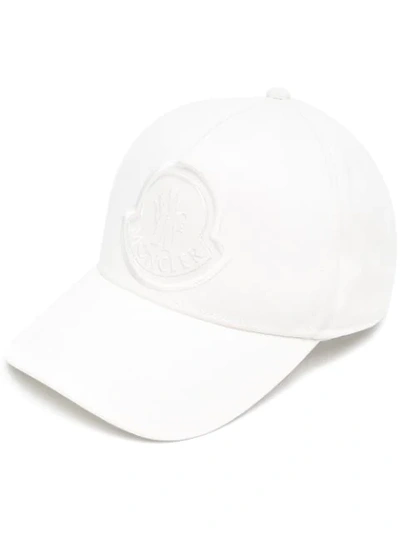 Shop Moncler Embroidered-logo Baseball Cap In White