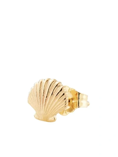 Shop Alison Lou 14kt Yellow Gold Shell Stud