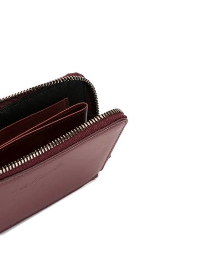 Shop Discord Yohji Yamamoto Embossed Logo Calf-leather Wallet In Red