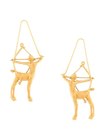 Shop Givenchy Sagittarius Zodiac Earrings In Metallic