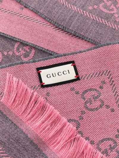 Shop Gucci Sten Reversible Scarf In Pink