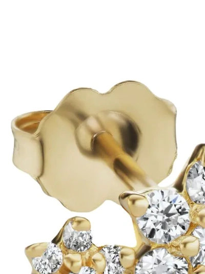 Shop Maria Tash 18kt Yellow Gold Three Diamond Flower Garland Stud Earring