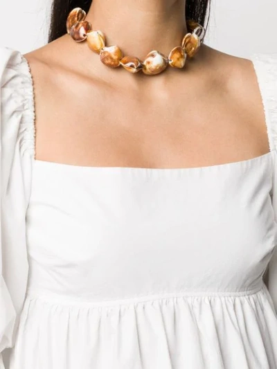 Shop Timeless Pearly Charm Embellished Necklace In Brown
