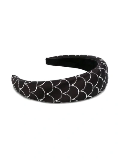 Shop Ferragamo Rhinestone-embellished Headband In Black