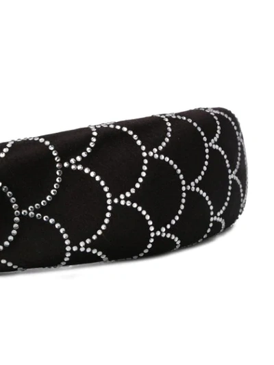 Shop Ferragamo Rhinestone-embellished Headband In Black