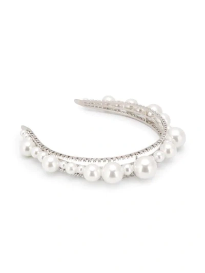 Shop Givenchy Embellished Structured Headband In Silver