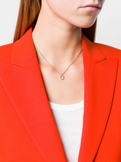 Ferragamo Gancio Crystal-embellished Necklace In Silver