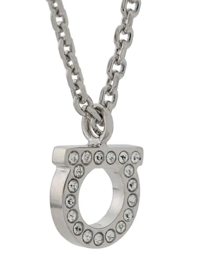 Shop Ferragamo Gancio Necklace In Silver