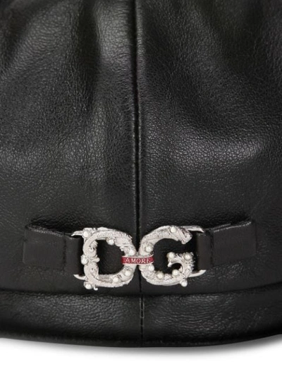 Shop Dolce & Gabbana Logo Plaque Baker Boy Cap In Black